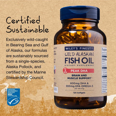 Serving illustration showing two softgels for daily omega-3 intake.