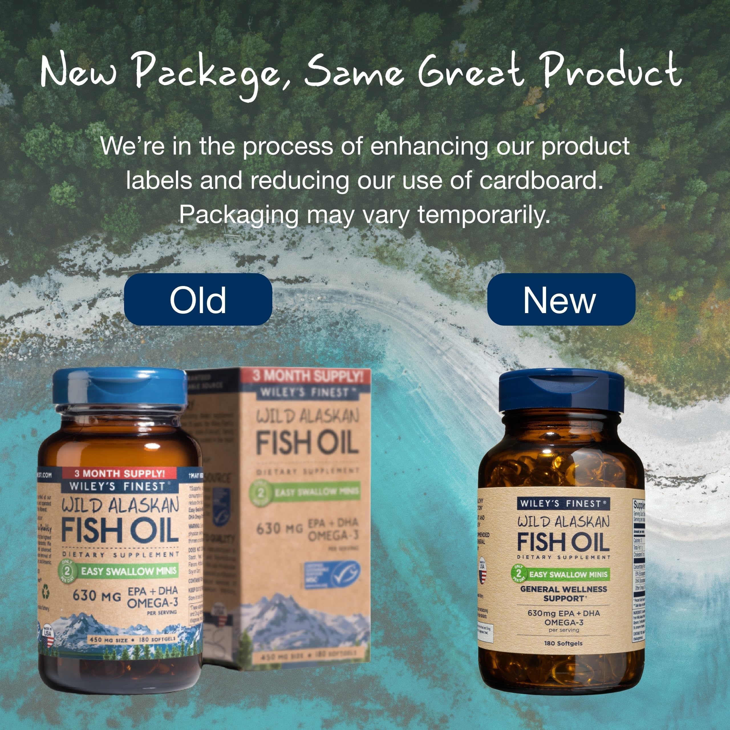 Wiley's Finest USA-made omega-3 supplement for quality and reliability.