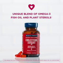 Close-up of Wiley's Finest fish oil softgels highlighting EPA and DHA