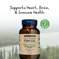 Wiley's Finest Easy Swallow Minis for adults and kids supports daily omega-3 intake with compact pills.