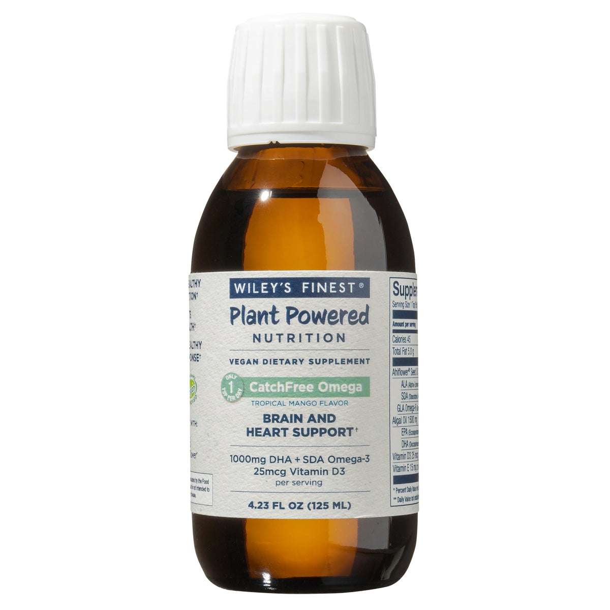 Wiley's Finest CatchFree algae oil bottle—vegan omega-3 source for daily balance