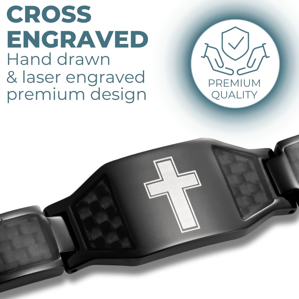Willis Judd magnetic bracelet with carbon fiber inset for secure wear and modern edge.
