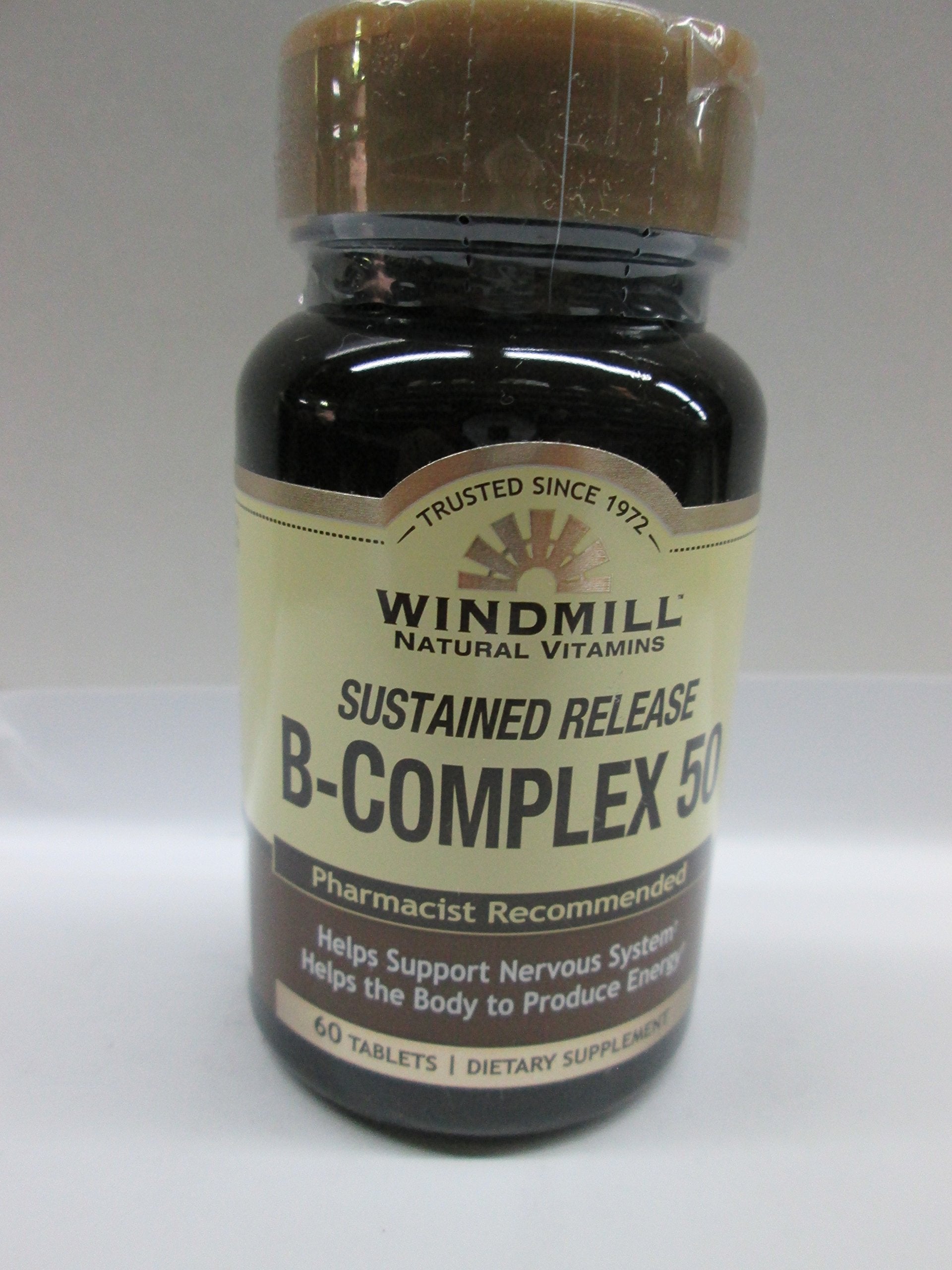 Windmill B-Complex sustained-release bottle for steady energy