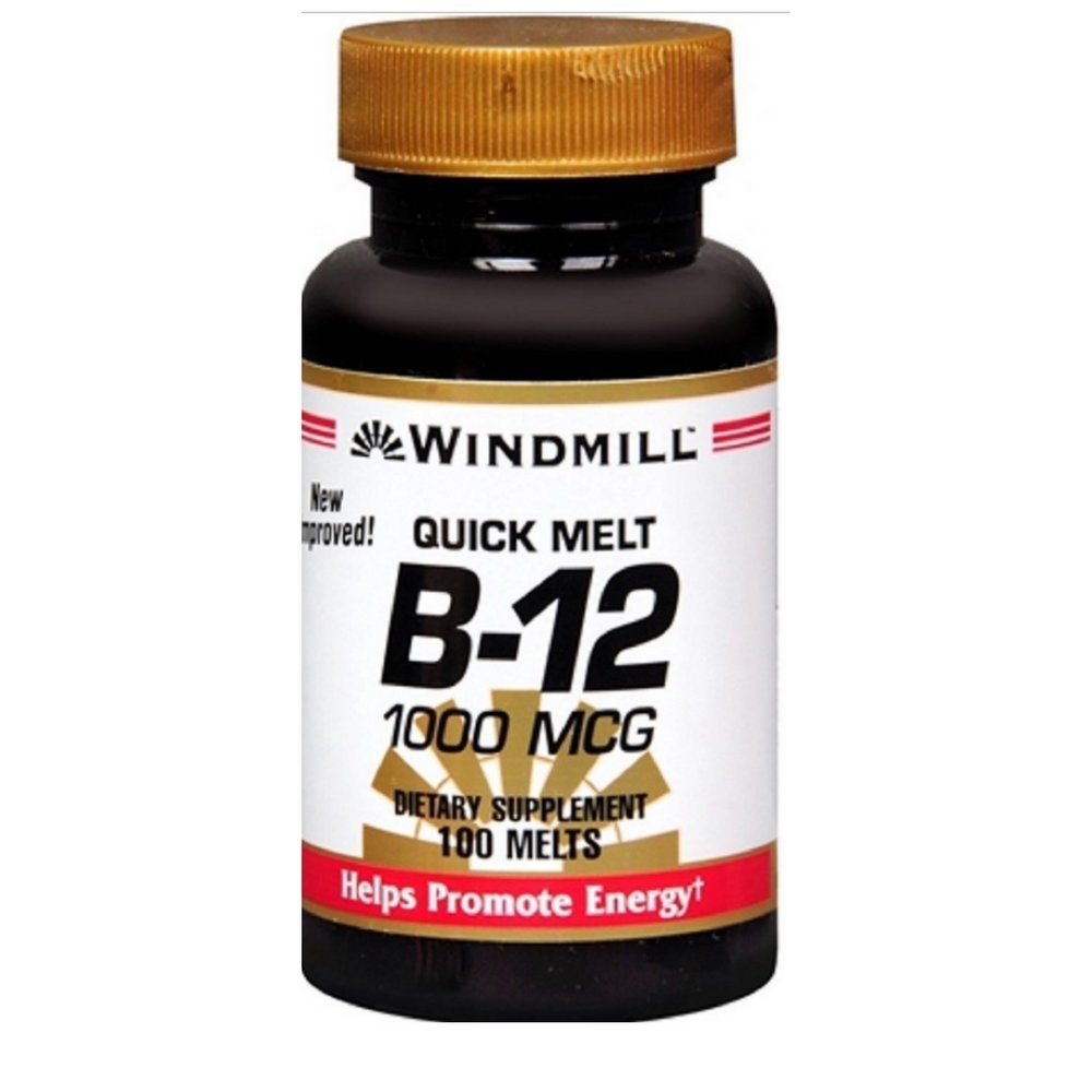 Windmill B-12 Quick-Melt tabs packaging ready for energy support on the go