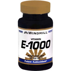 Windmill E-1000 softgels bottle for antioxidant protection and immune support.
