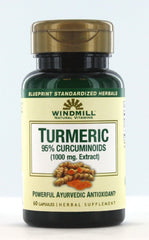 Windmill Turmeric 95% curcuminoids 1000 mg bottle showcases premium antioxidant support