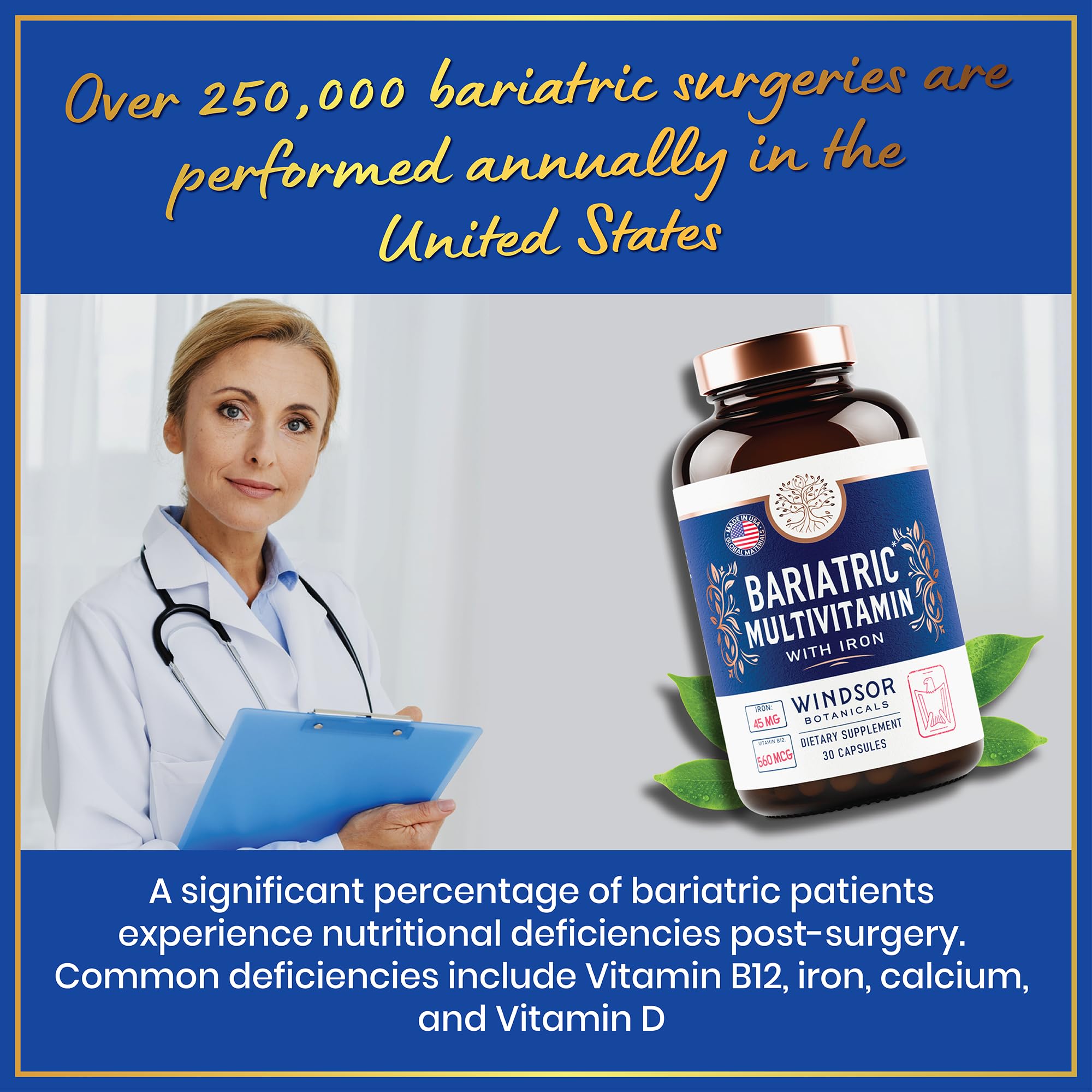WINDSOR BOTANICALS non-GMO formula supporting post-surgery nutrition.