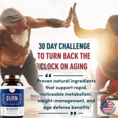 WINDSOR BOTANICALS collagen capsules closeup highlighting easy daily supplementation.