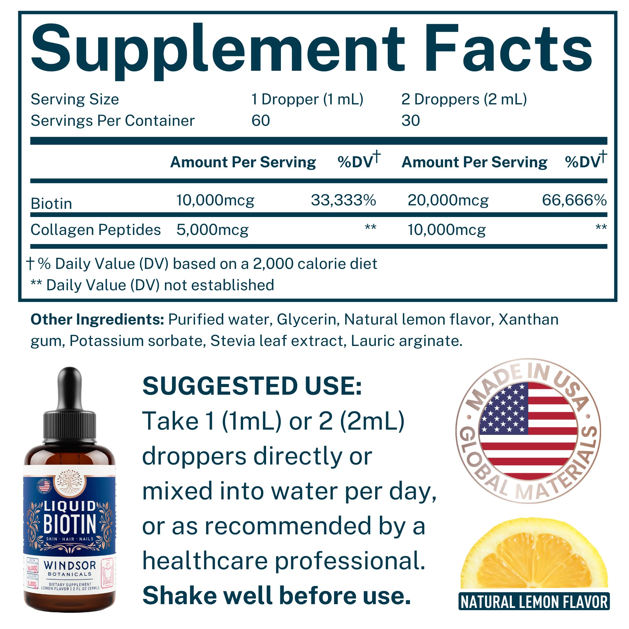 Hydrolyzed collagen Types I & III in WINDSOR BOTANICALS bottle.