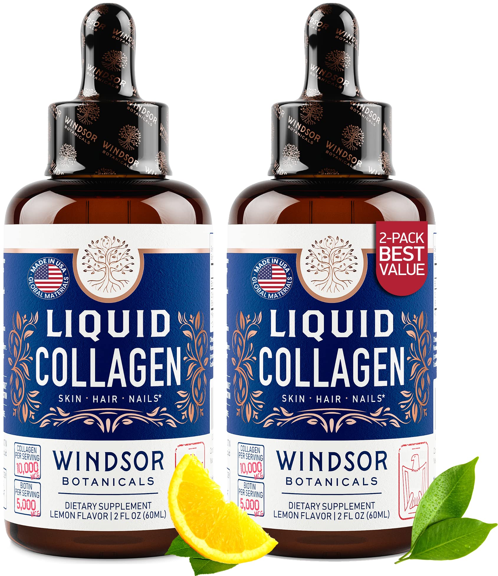 WINDSOR BOTANICALS bottle pour shows concentrated collagen for daily use