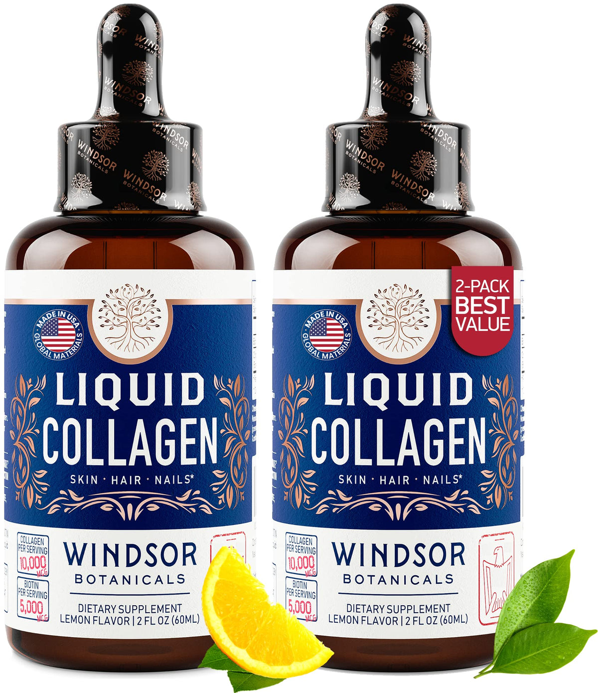 WINDSOR BOTANICALS bottle pour shows concentrated collagen for daily use