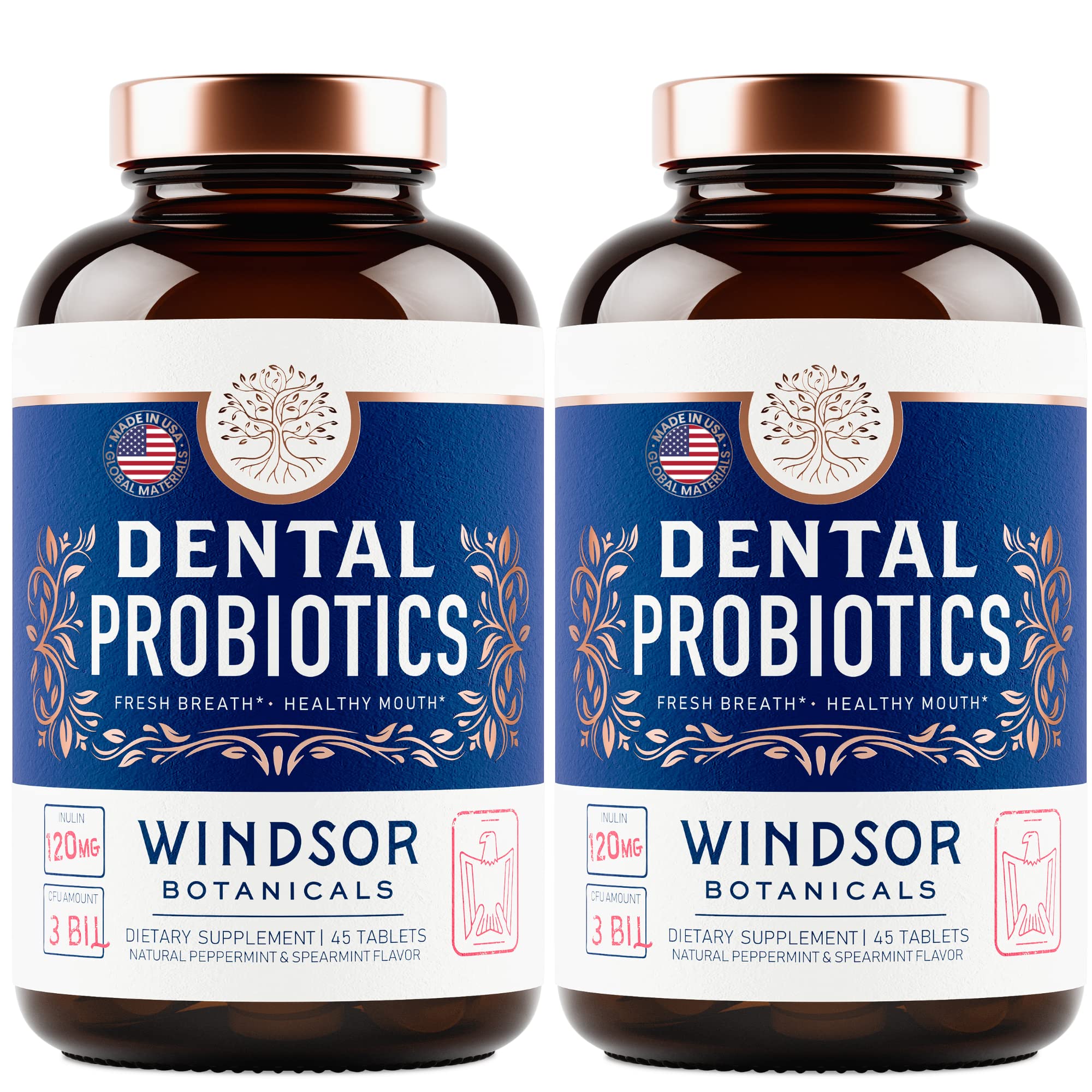 Windsor Botanicals dental probiotics on shelf ready for routine