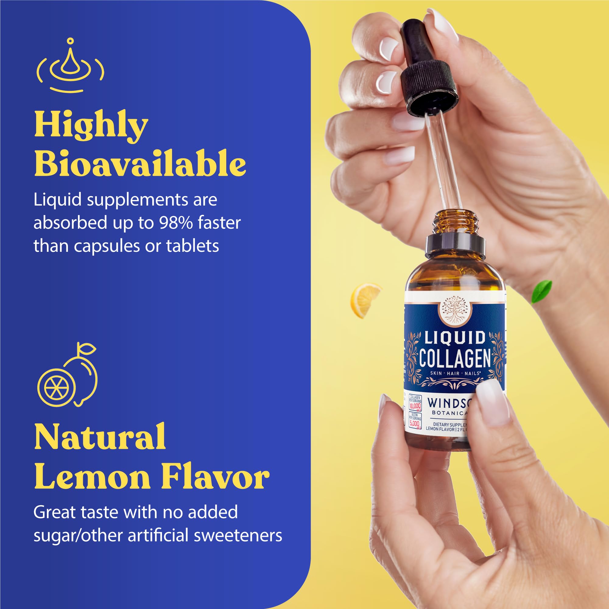 WINDSOR BOTANICALS dropper shown measuring 1 ml