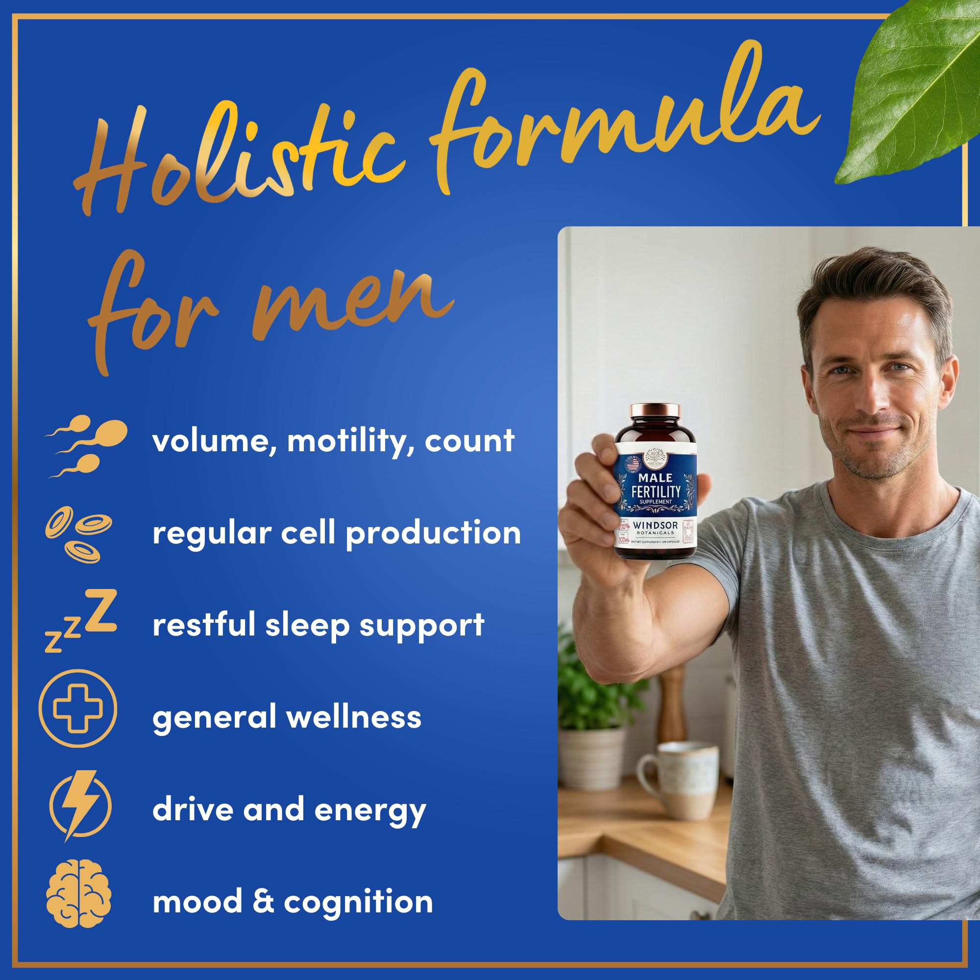 WINDSOR BOTANICALS Conception for Him 2-pack box, convenient fertility support for couples.