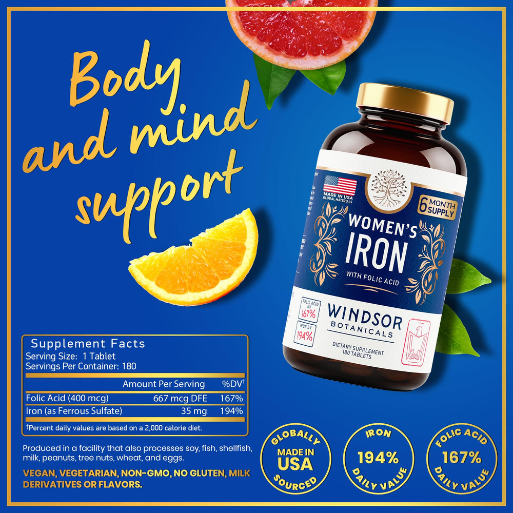 Windsor Botanicals folic-acid-400mcg tablet aids healthy red blood cell production.