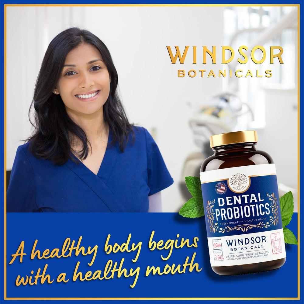 Windsor Botanicals mint tablet close-up showing chewable texture