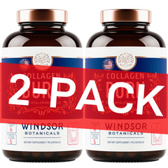 WINDSOR BOTANICALS thermogenic collagen bottle supports skin and metabolism.