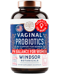 WINDSOR BOTANICALS vaginal probiotics bottle for intimate health support