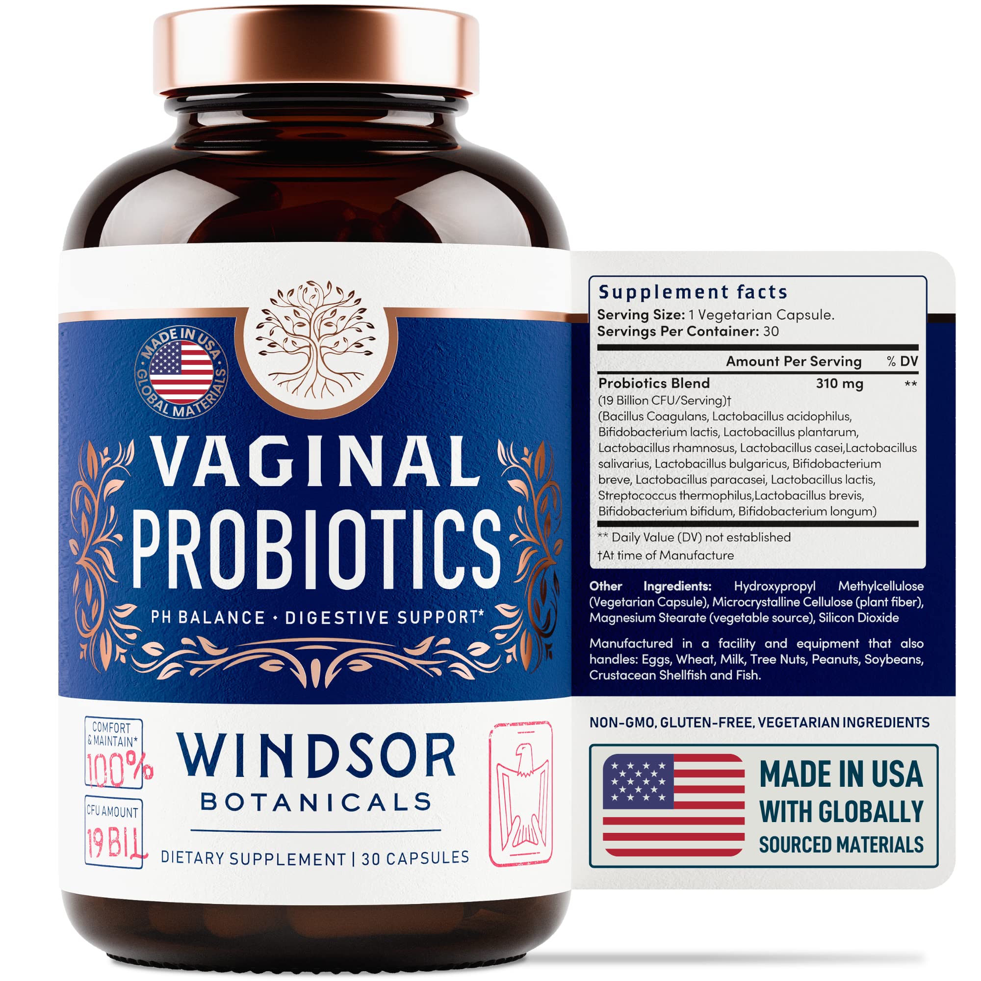 WINDSOR BOTANICALS vegetarian, non-GMO, gluten-free formula for sensitive systems