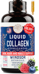 WINDSOR BOTANICALS Liquid Collagen bottle pour for easy daily intake