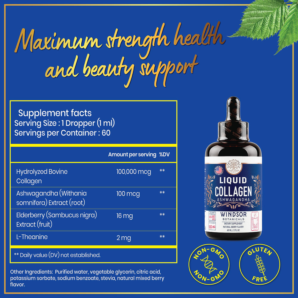 WINDSOR BOTANICALS glass of water with dissolving drops for quick use