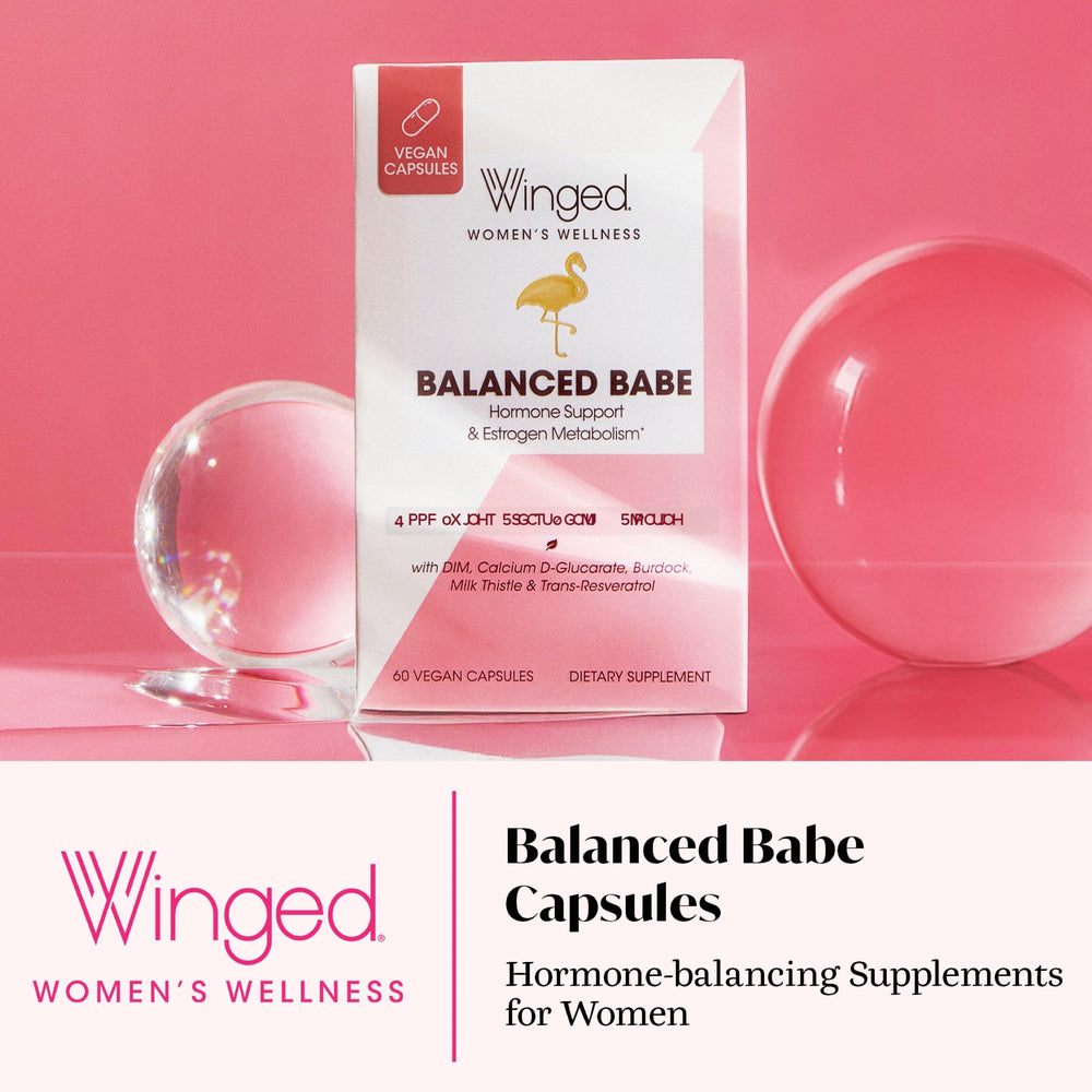 Balance Babe bottle back label highlights ingredients and directions.