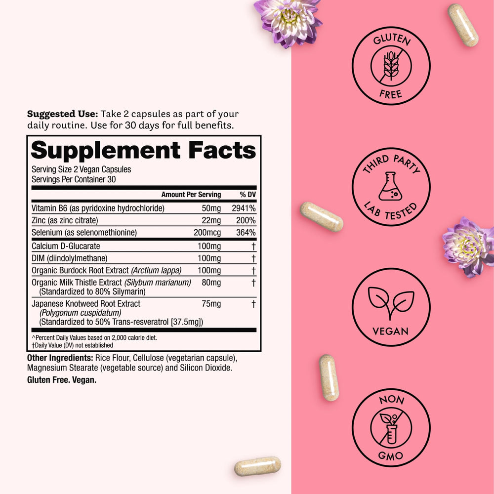 Packaging box conveys Balance Babe's estrogen-support blend.