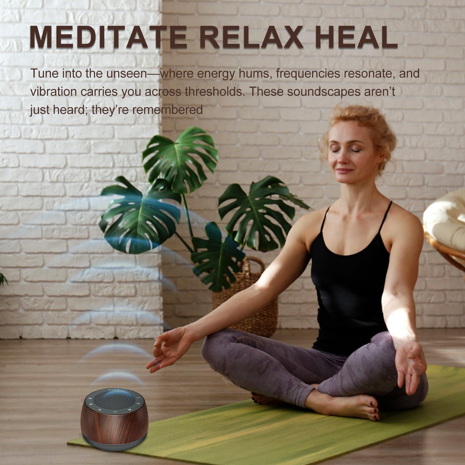 WINISH device digital panel showing frequencies for calm practice
