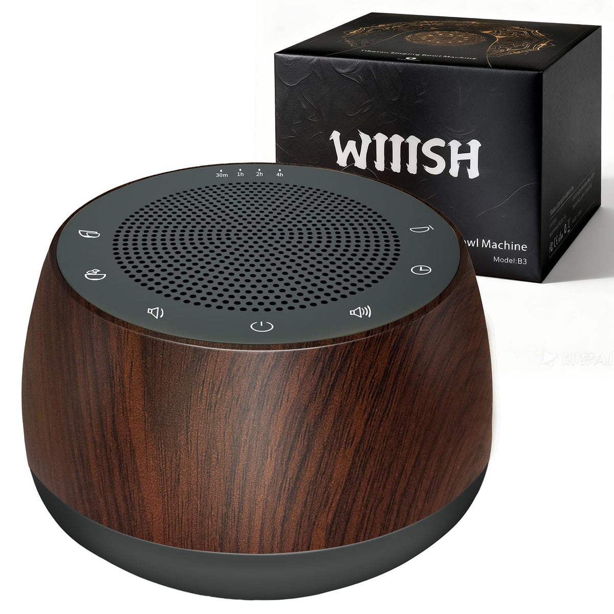 WINISH electronic Tibetan singing bowl front view for meditation and focus