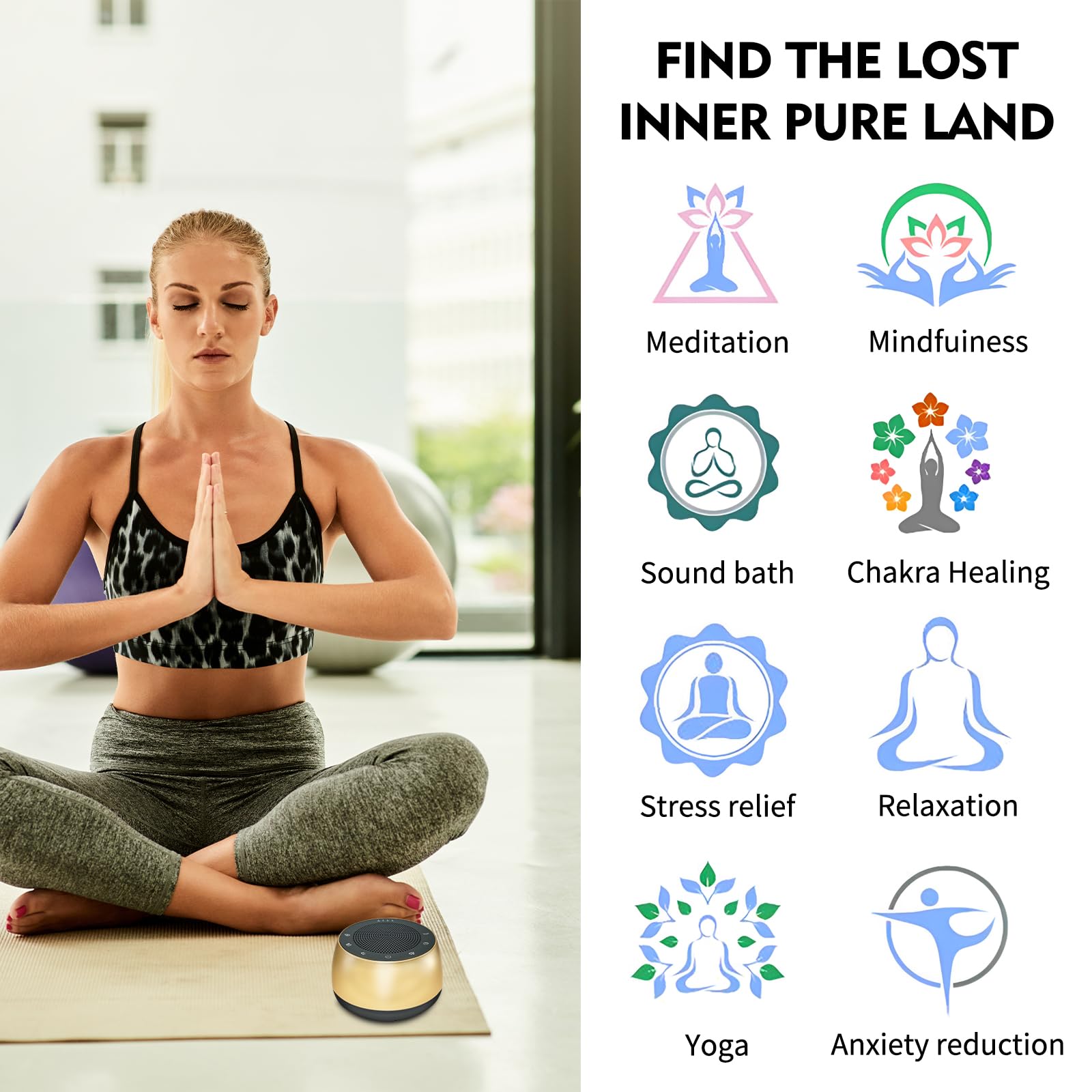 WINISH Meditation Sound Machine battery compartment for cordless use.