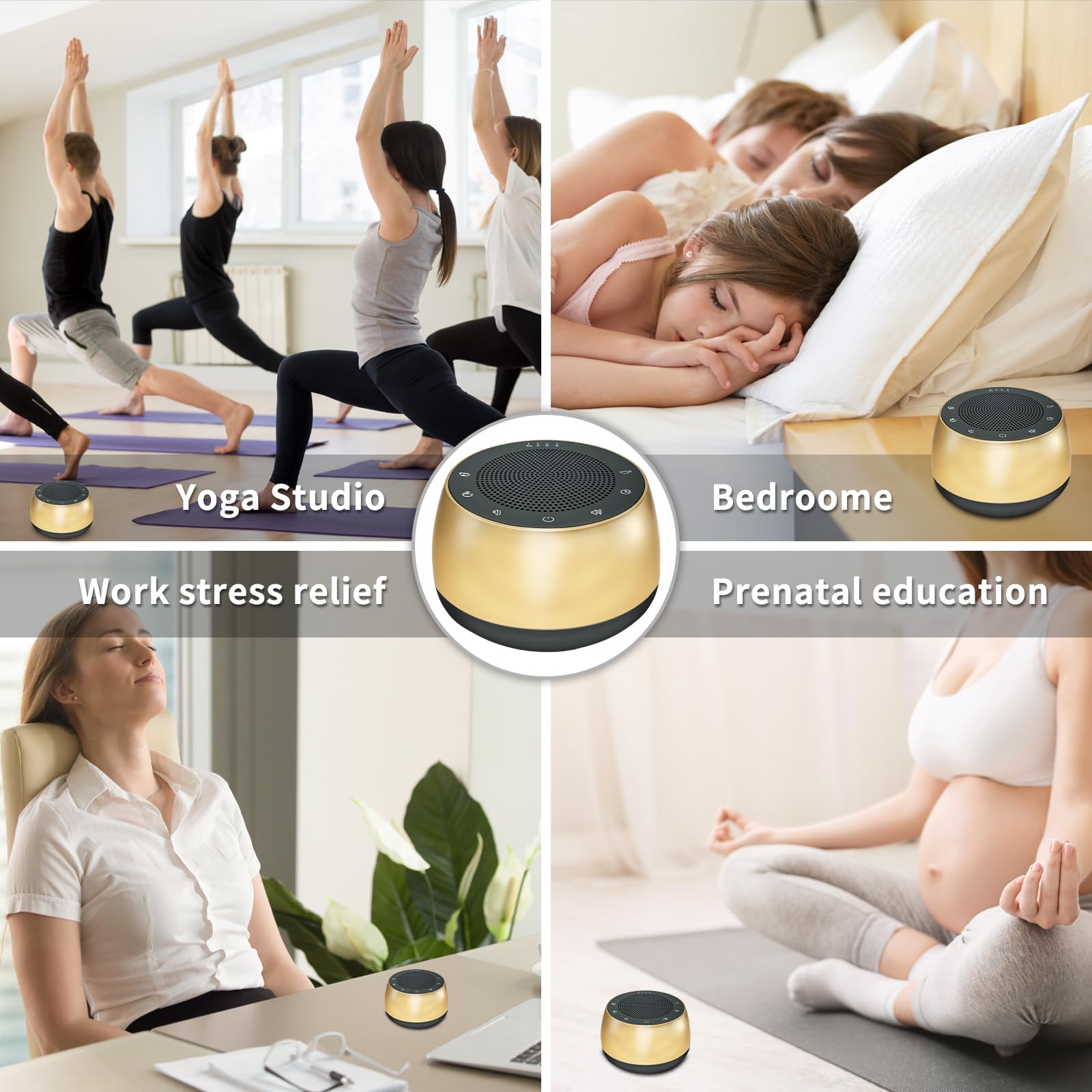 WINISH Meditation Sound Machine in-use during a quiet evening meditation session.