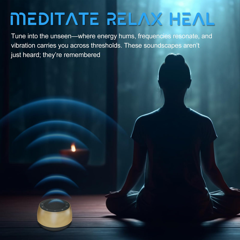WINISH Meditation Sound Machine side view showing portable design for on-the-go sessions.