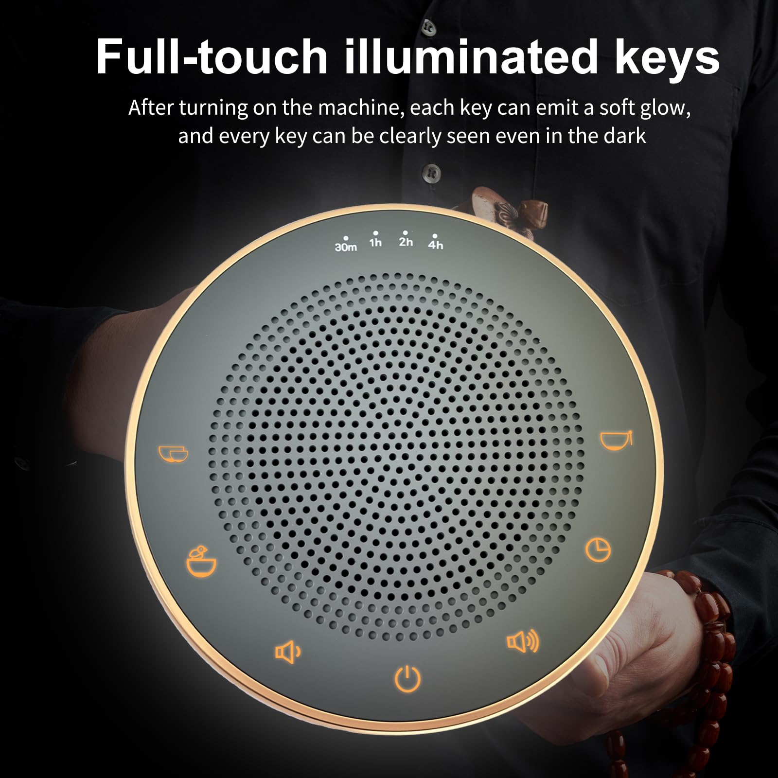 WINISH Meditation Sound Machine top panel with accessible controls and timer settings.