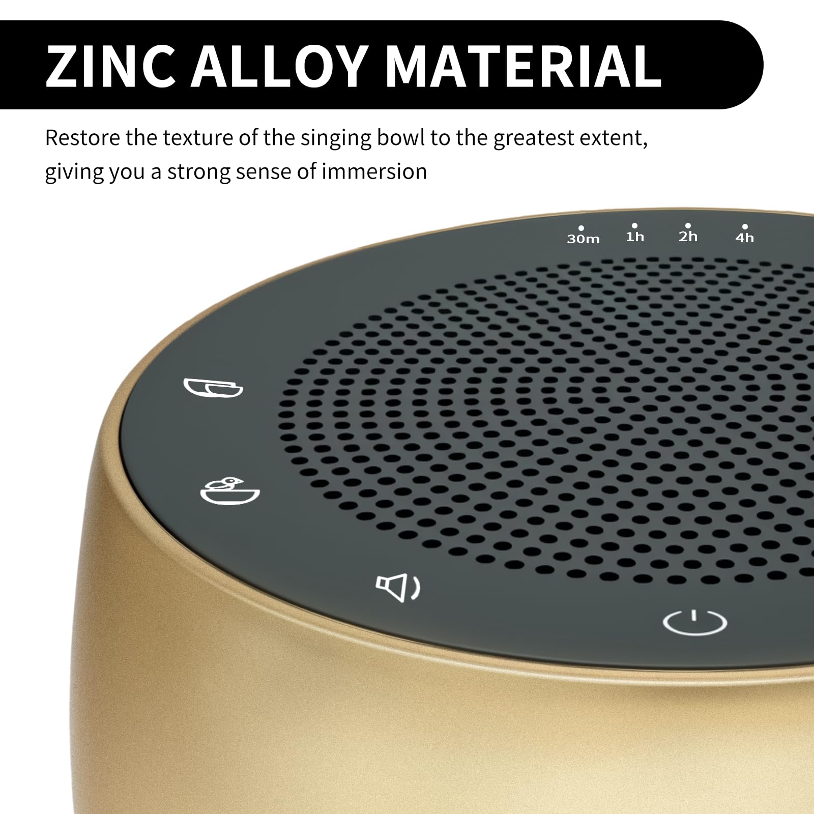 WINISH Meditation Sound Machine zinc alloy shell adds premium feel and durability.