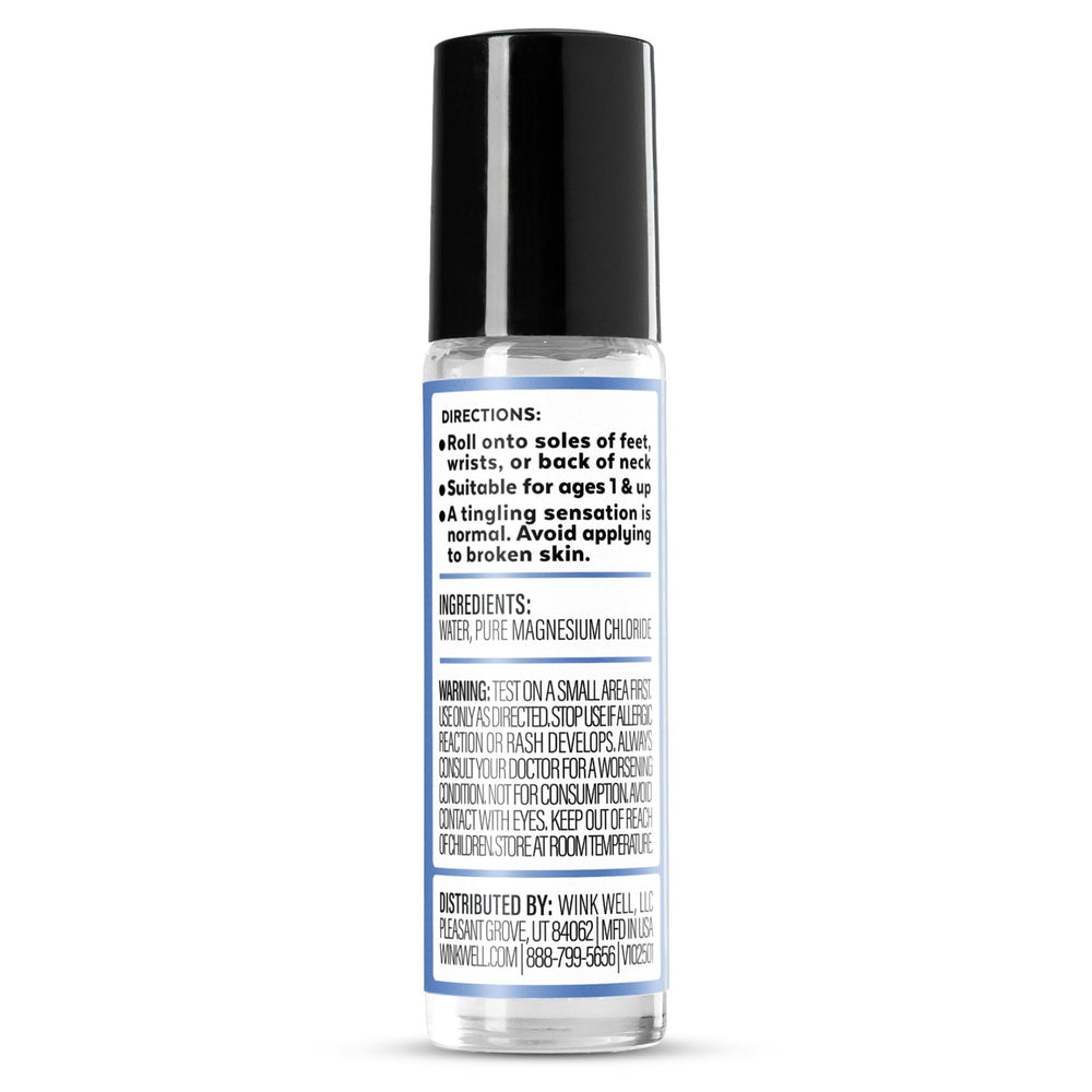 Wink Well magnesium gel roller supports nighttime calm for bedtime routine.