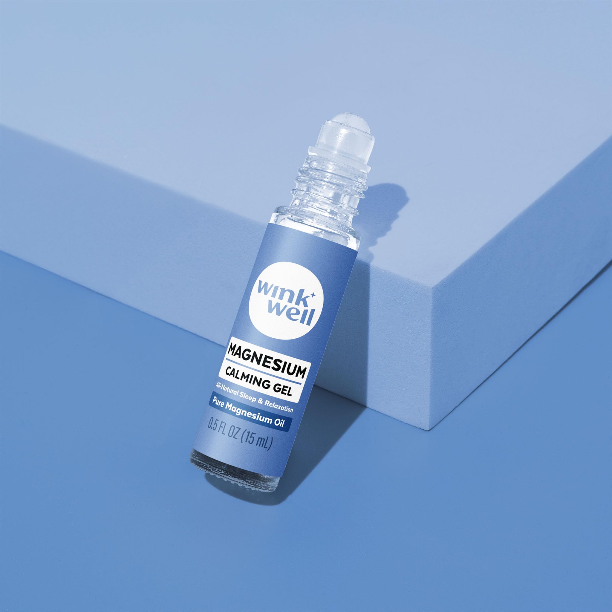 Wink Well magnesium gel roller absorbs quickly for fast relief.
