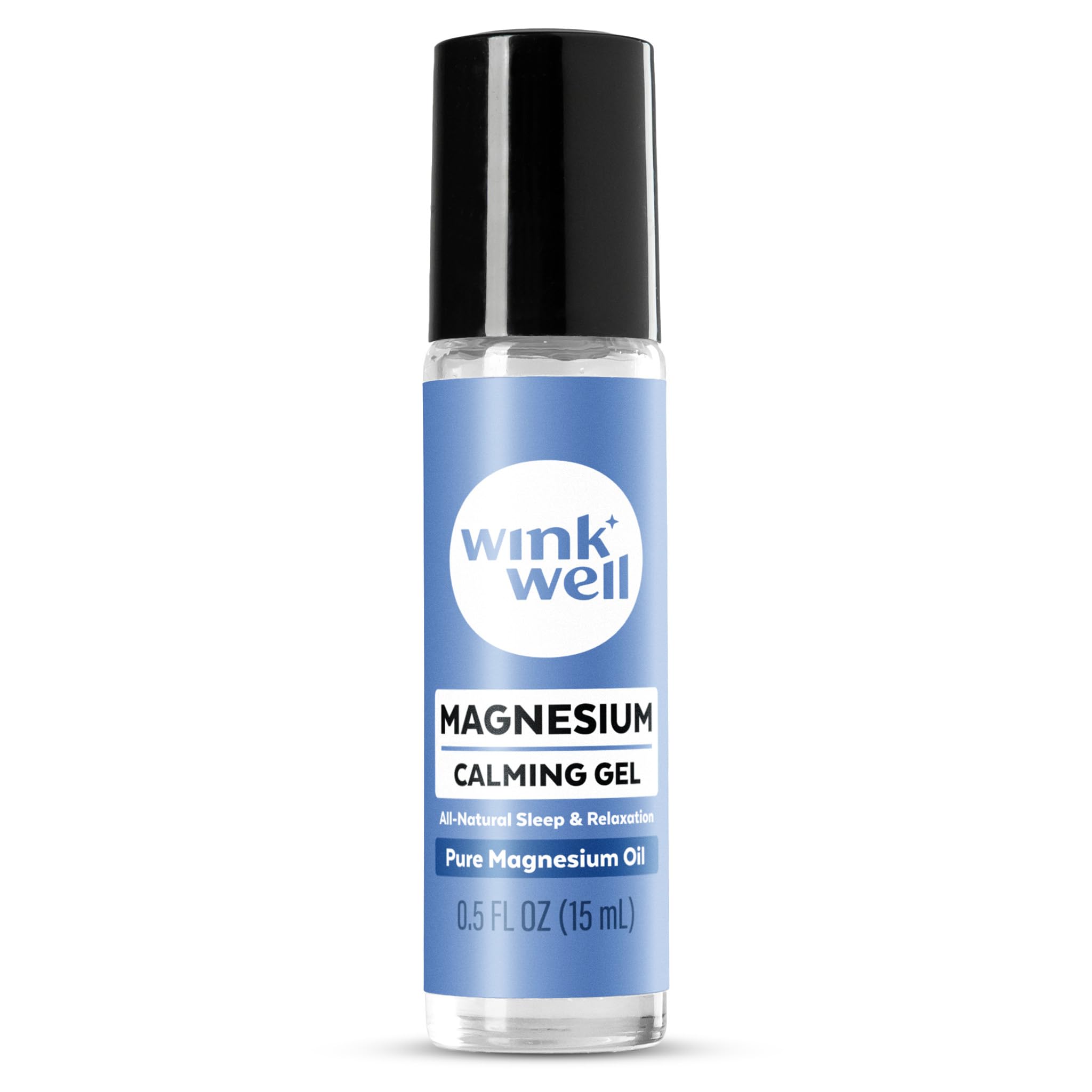 Wink Well magnesium gel roller on feet for calming relaxation before bed.