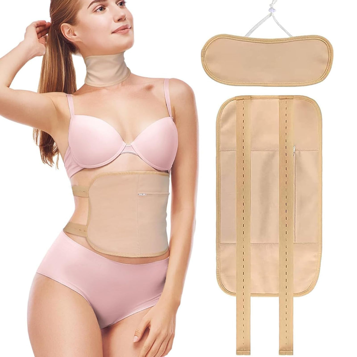 Winloger Castor Oil Pack Wrap on torso showing liver-area support.
