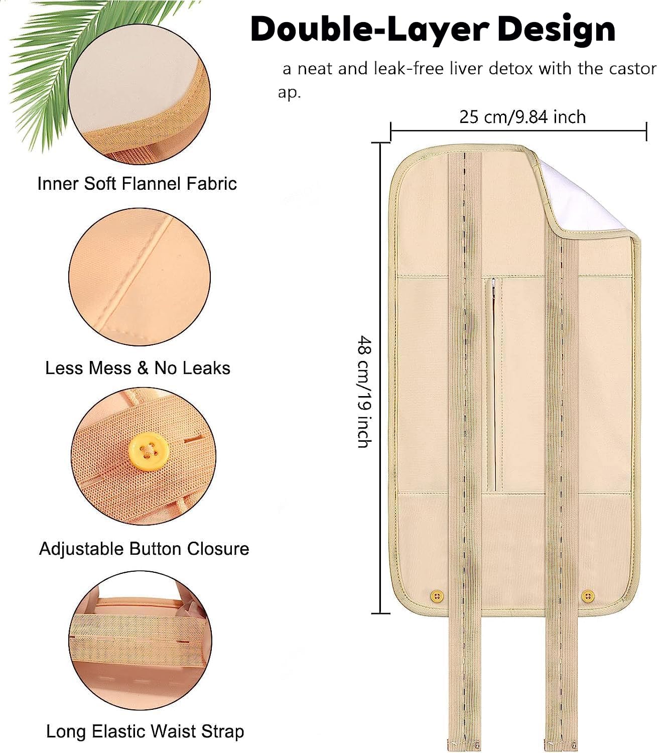Winloger Castor Oil Pack Wrap around the neck with adjustable straps.