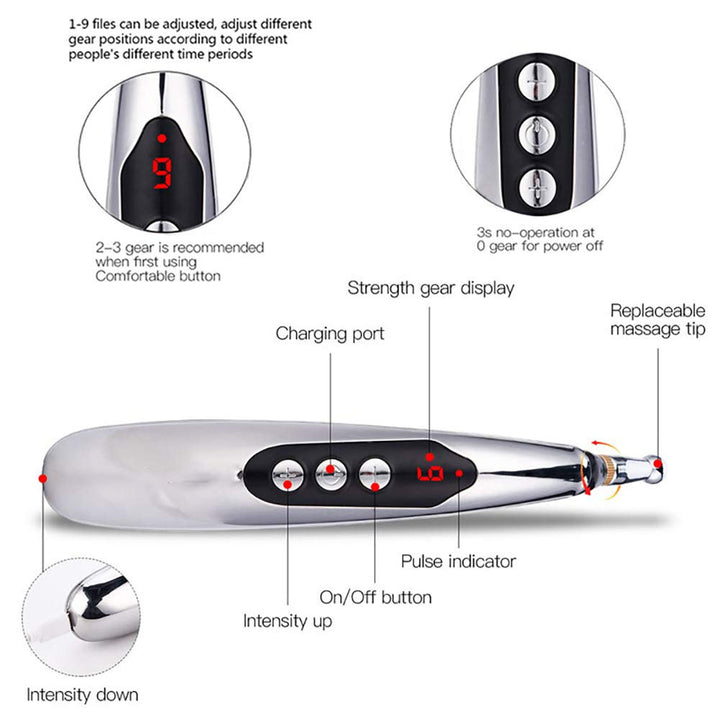 Winnes spheroidal head delivers quick tension relief with a broader massaging surface