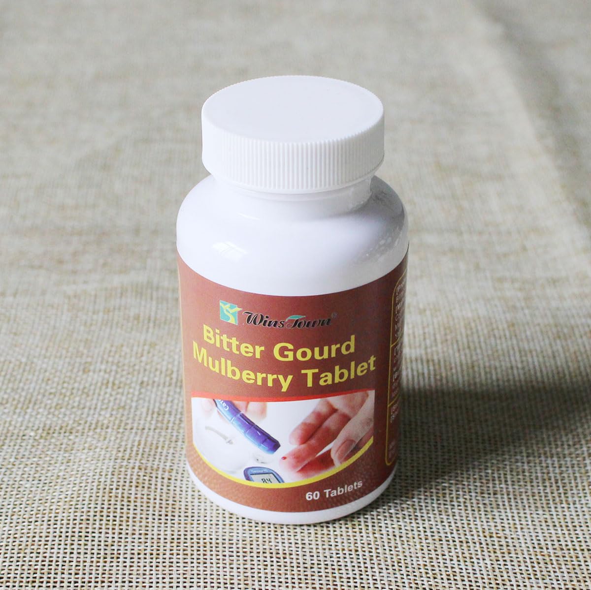 Ingredients list highlighting bitter gourd and mulberry leaves for daily wellness.