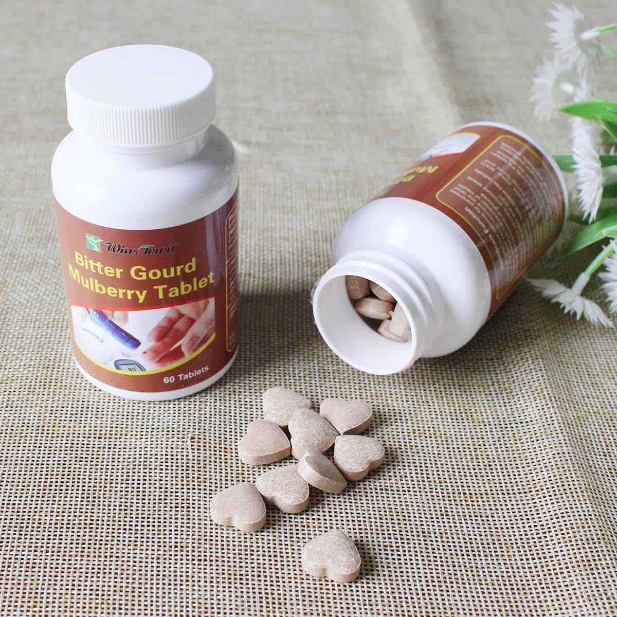 Product label emphasizes organic herbal blend and vegan formulation.