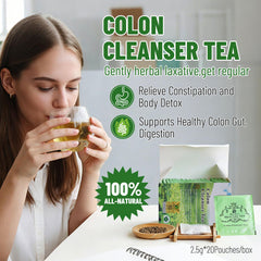 Wins Town Colon Cleanser Tea tea bags ready for a comforting digestive moment.