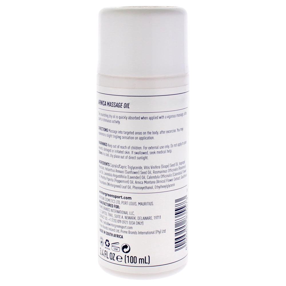 Wintergreen Arnica Massage Oil in use during post-workout massage for recovery