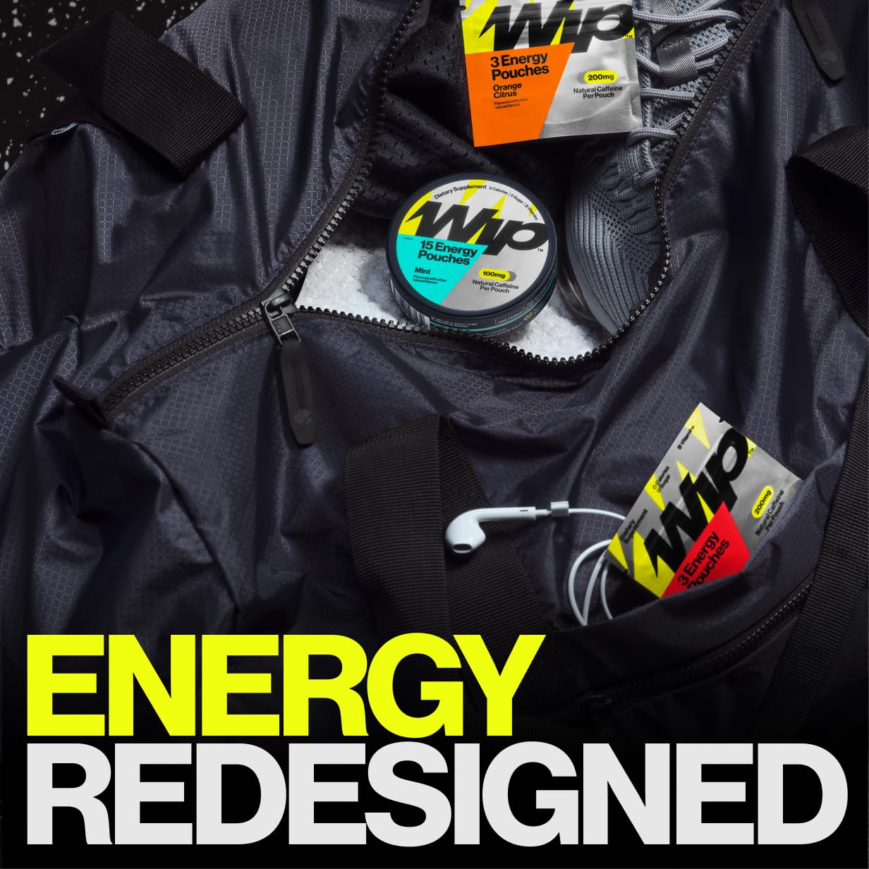 Wip Energy Pouches Mint zero calories, sugar-free energy option.