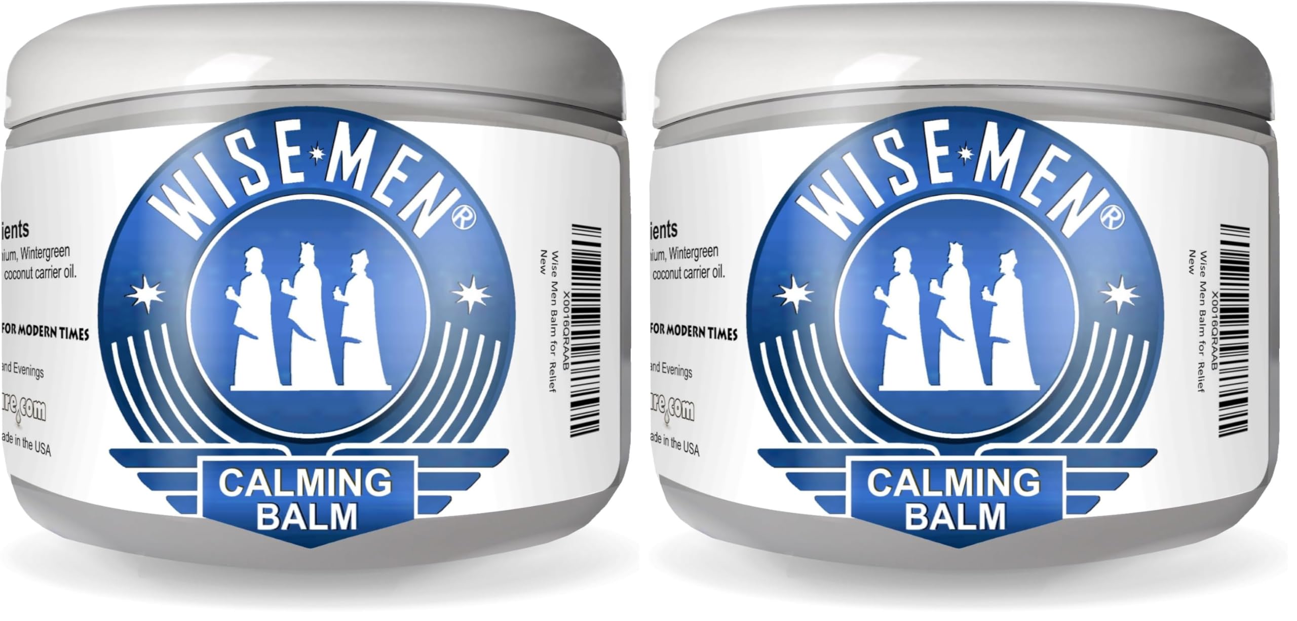 Wise Men Calm Balm bottle front view for daily relaxation and aromatherapy routines.