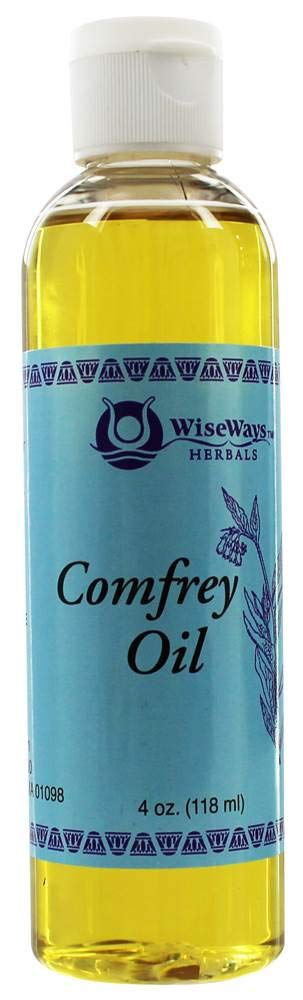 Wise Ways Herbals Comfrey Oil bottle for natural skin care support.