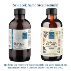 Pouring Wise Woman Licorice Syrup for gentle digestive support.