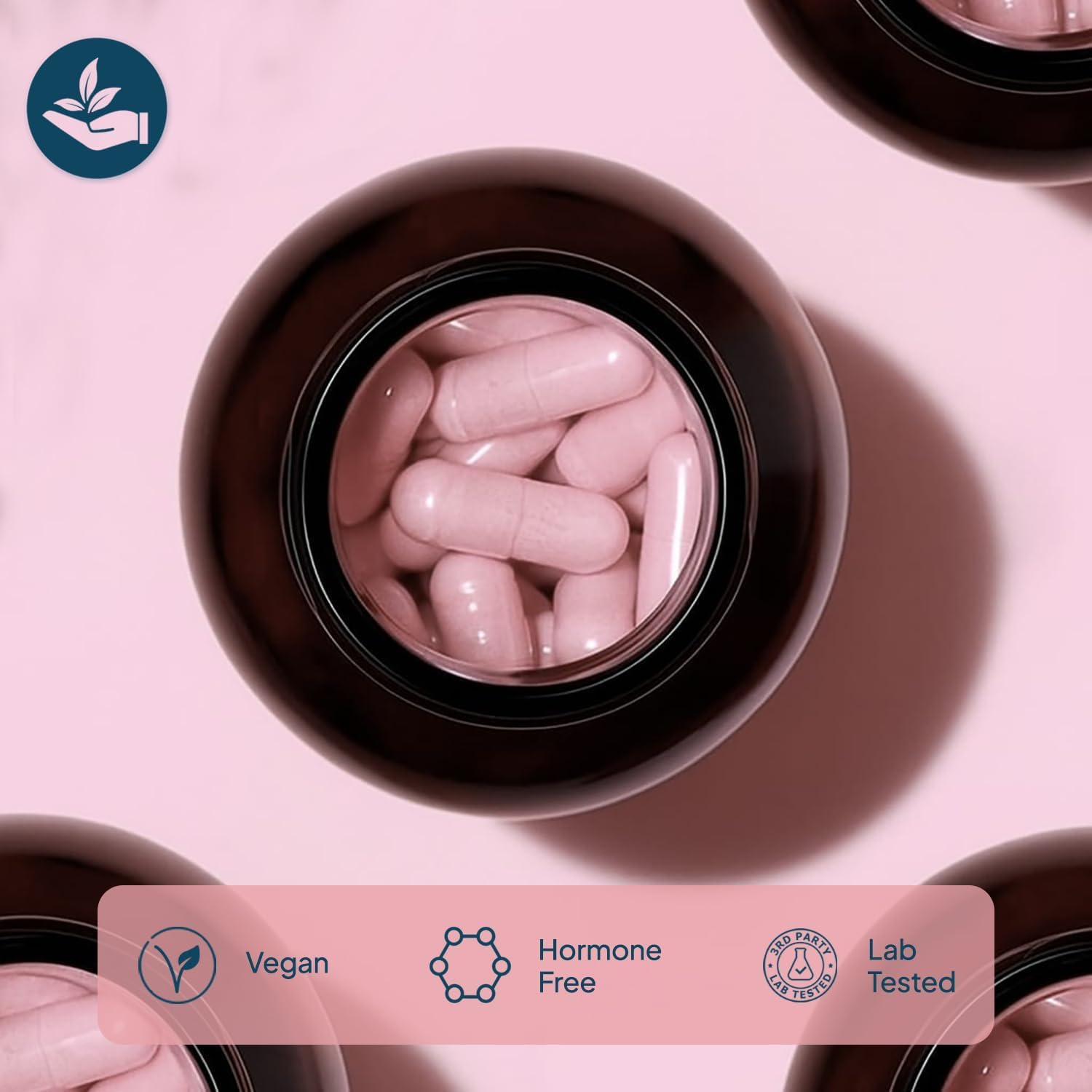 Wish Fusion Probiotics for Women capsule close-up signals vegan, non-GMO quality.