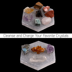 Wish Well altar-friendly selenite plate supports crystal care during meditation and Reiki sessions.